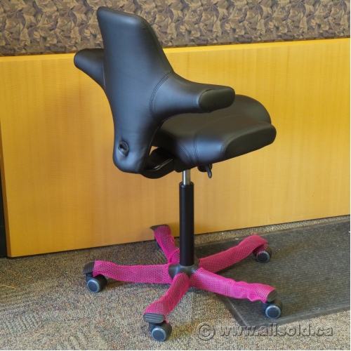 Izzy Design HAG Capisco Black Ergonomic Saddle Chair with Back